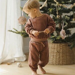 Quincy Mae Velour Sweatshirt and Pants Set